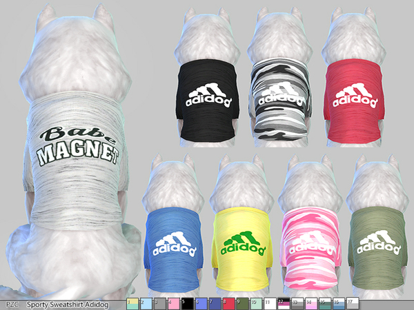 Sims 4 Sporty Sweatshirts for dogs by Pinkzombiecupcakes at TSR