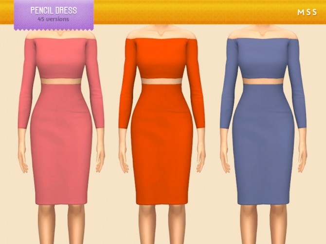 Sims 4 Pencill Dress by midnightskysims at SimsWorkshop