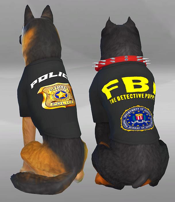 Sims 4 POLICE CLOTHES FOR DOGS by SimVicio at SimsWorkshop