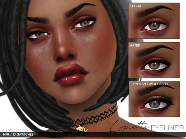 Sims 4 Lynette Eyeliner N76 by Pralinesims at TSR