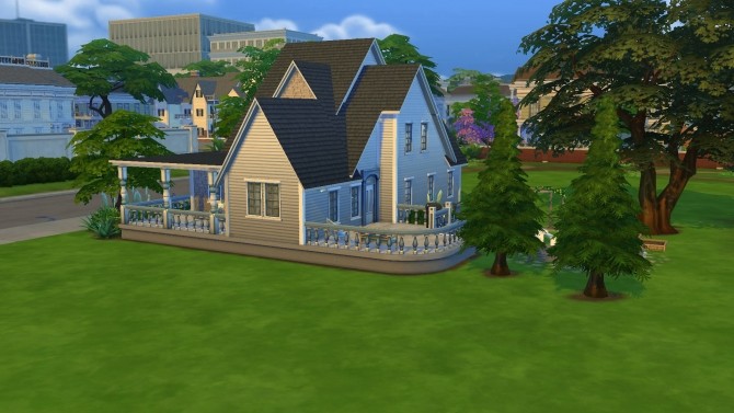 Sims 4 Blue April small family home by PolarBearSims at Mod The Sims