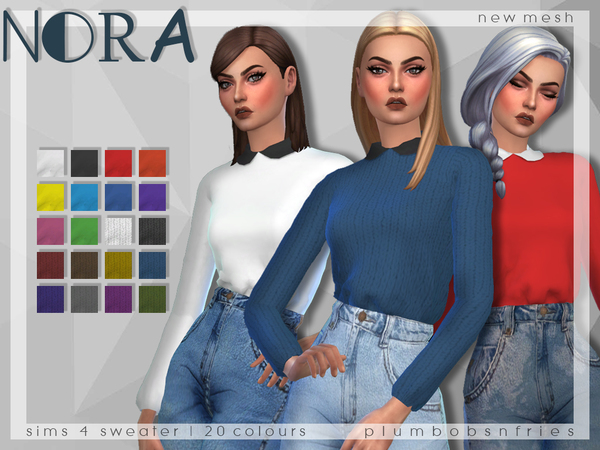 Sims 4 Nora Tucked in Sweater by Plumbobs n Fries at TSR