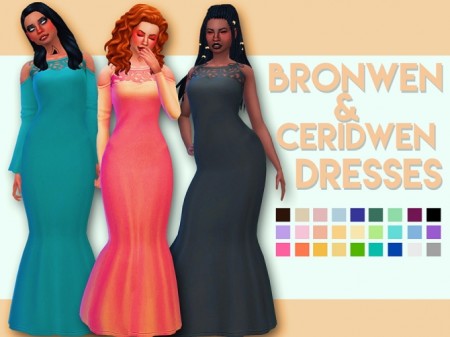 Bronwen & Ceridwen Dresses by Weepingsimmer at SimsWorkshop