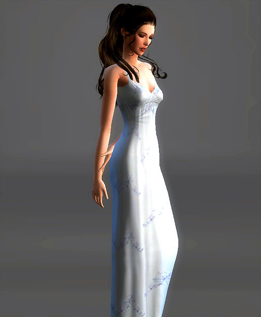 Sims 4 White Night Gown Padme Amidala at Magnolian Farewell