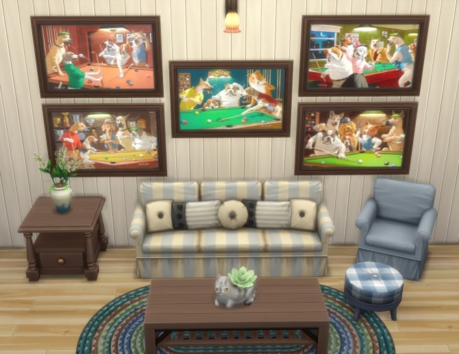 Sims 4 Dogs Playing Poker 14 Paintings Collection by New Era at Mod The Sims