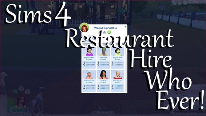 Sims 4 Restaurant Hire Who Ever by PolarBearSims at Mod The Sims