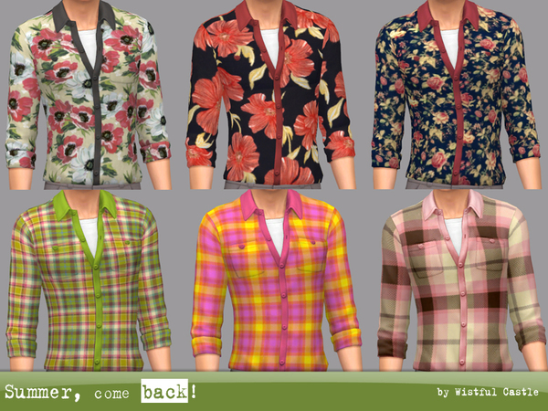 Sims 4 Summer come back! male top by WistfulCastle at TSR