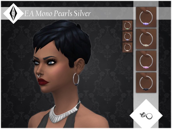Sims 4 EA Mono Pearls Silver Earrings by ALExIA483 at TSR