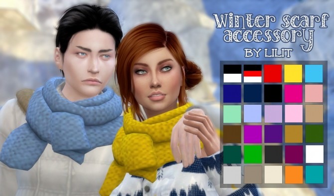 Sims 4 Winter scarf by Lilit at SimsWorkshop