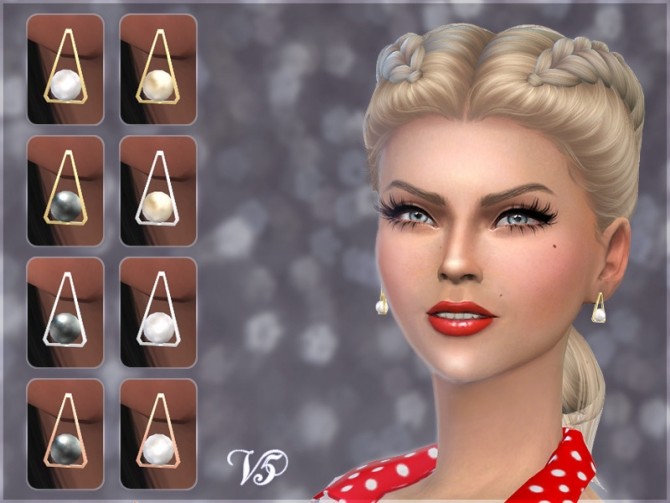 Sims 4 Triangle Pearl Earrings V5 at Giulietta