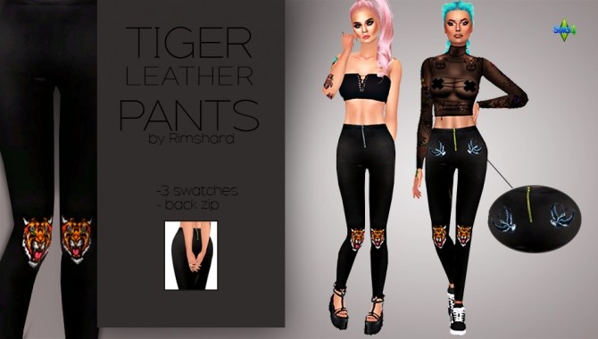 Sims 4 Tiger Leather Pants at Rimshard Shop