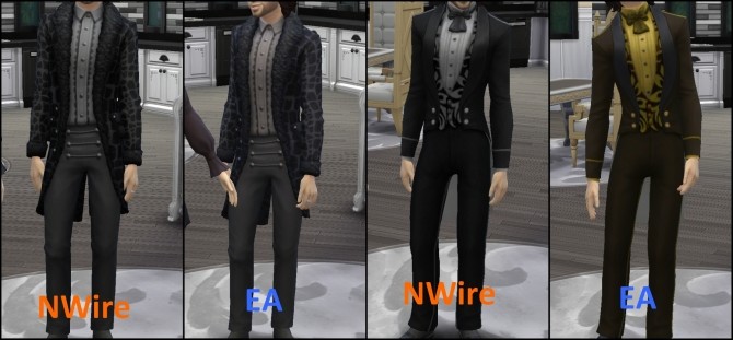 B&W Vampire clothings by NWire at Mod The Sims » Sims 4 Updates