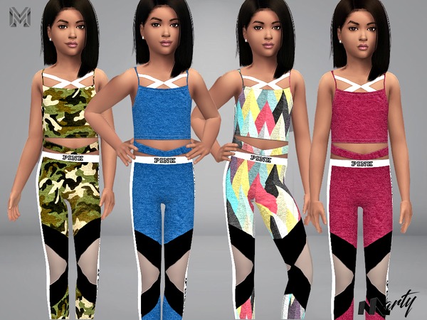 Sims 4 Electra Sport Outfit for girls by MartyP at TSR