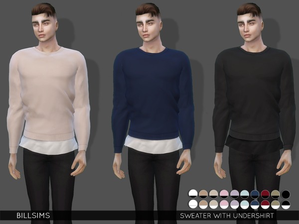 Sims 4 Sweater With Undershirt by Bill Sims at TSR