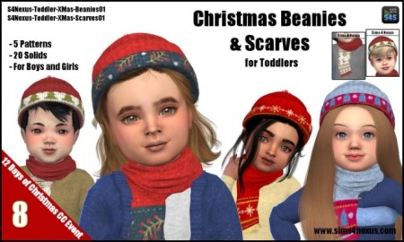 Christmas Beanies & Scarves by SamanthaGump at Sims 4 Nexus