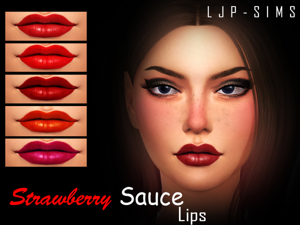 Sims 4 Strawberry Sauce Lips by LJP Sims at TSR