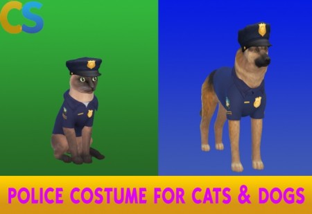 Police Costume for Cats and Dogs by cepzid at SimsWorkshop