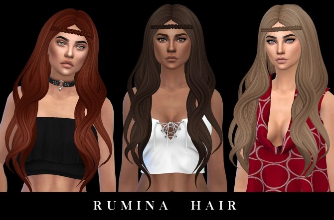 Sims 4 Rumina Hair (P) at Leo Sims