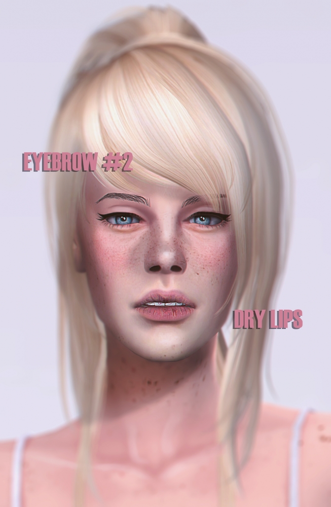 Eyebrows N2 and dry lips at Magic-bot » Sims 4 Updates