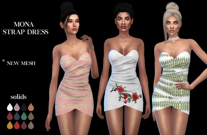 Sims 4 Mona Strap Dress at Leo Sims