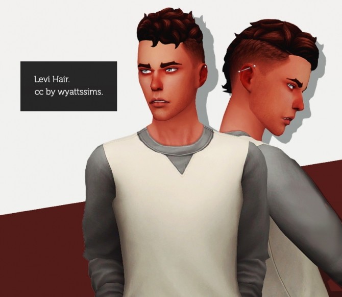Sims 4 LEVI HAIR M at Wyatts Sims