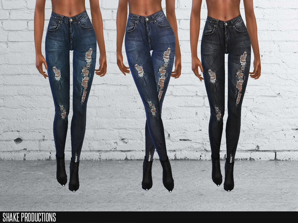 Sims 4 9 ripped skinny jeans by ShakeProductions at TSR