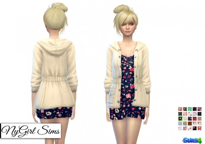 Sims 4 Utility Jacket with Printed Mini Dress at NyGirl Sims