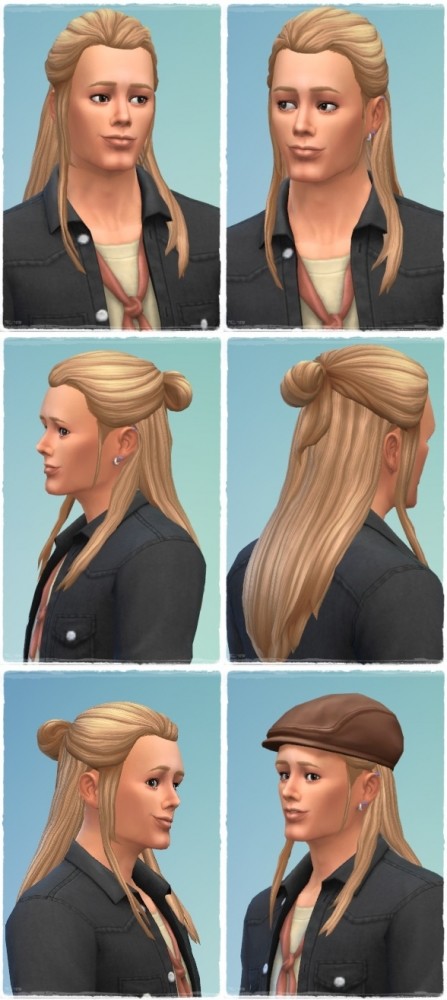 Sims 4 Halfup Messy Knot male at Birksches Sims Blog