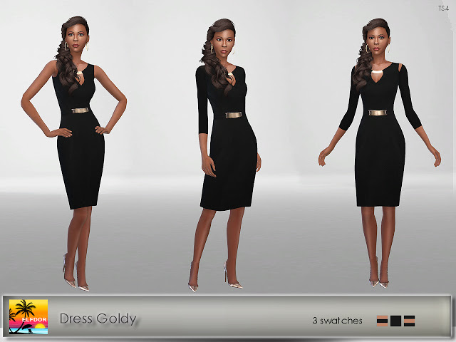 Sims 4 Goldy Dress at Elfdor Sims