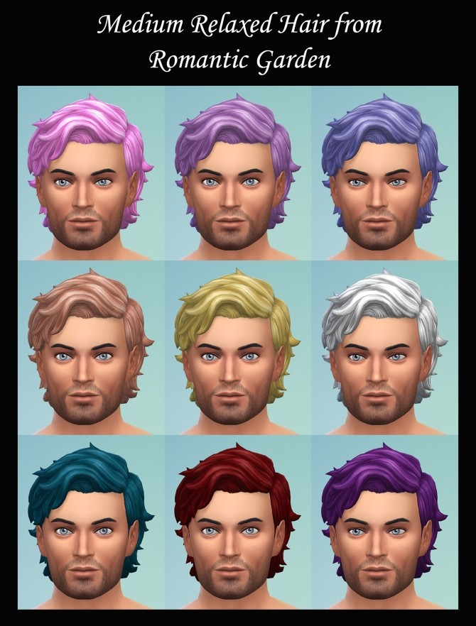 Sims 4 Medium Relaxed Hair recolors by Simmiller at Mod The Sims