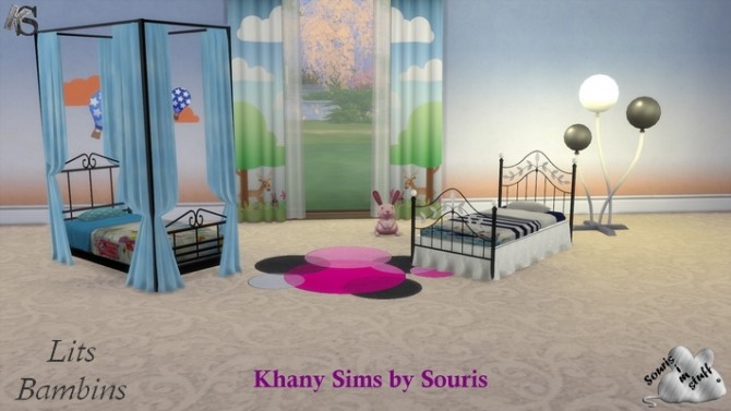 Sims 4 ARCAN beds LEAVES by Souris at Khany Sims