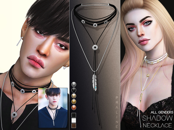 Sims 4 Shadow Necklace by Pralinesims at TSR