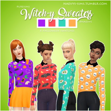 Puresims Witch-y Sweaters RECOLOR by Naevys at SimsWorkshop