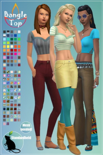 Recolor of Ridgeport's Bangle top by Standardheld at SimsWorkshop ...