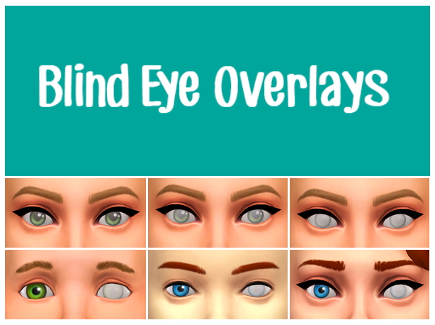 Sims 4 Blind Eye Overlays / Two Eye Overlay at Teanmoon