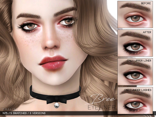Sims 4 Bree Eyeliner N75 by Pralinesims at TSR