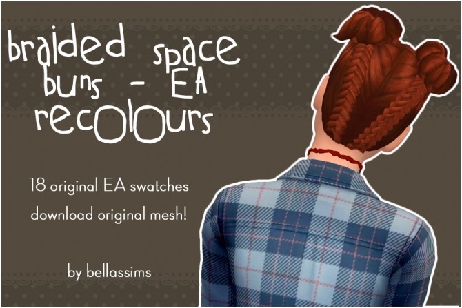 Sims 4 BRAIDED SPACE BUNS at Bellassims