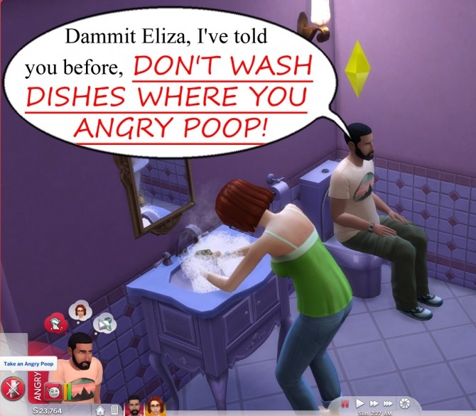 Sims 4 Dont Wash Dishes Where You Angry Poop by scumbumbo at Mod The Sims