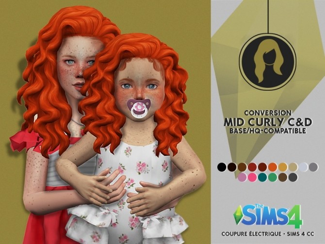Sims 4 MID CURLY HAIR CATS & DOG at REDHEADSIMS
