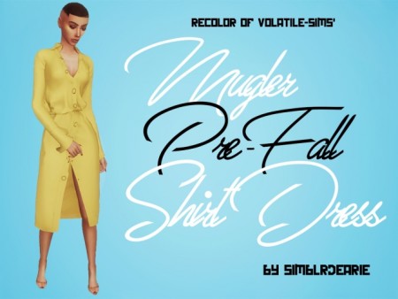Volatile-Sims’ Pre-Fall Shirt Dress RECOLOR at Meraki – simblrdearie
