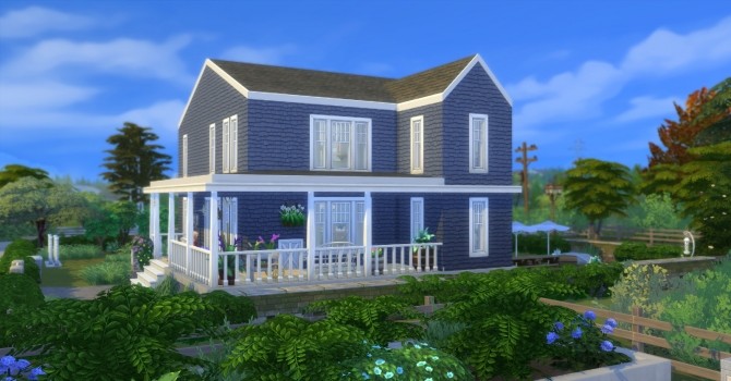 Sims 4 Blue Countryside House by Chax at Mod The Sims