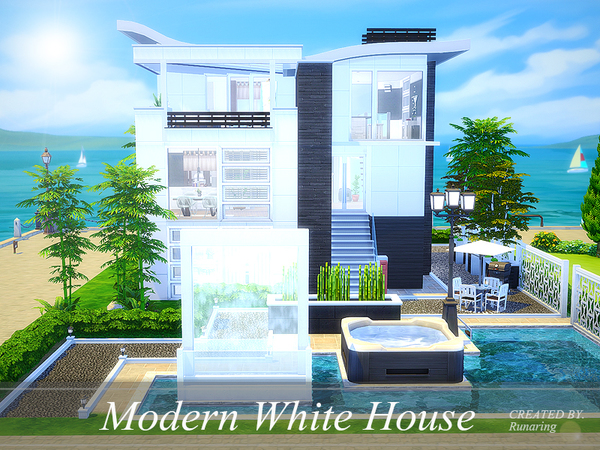 Sims 4 Modern White House by Runaring at TSR