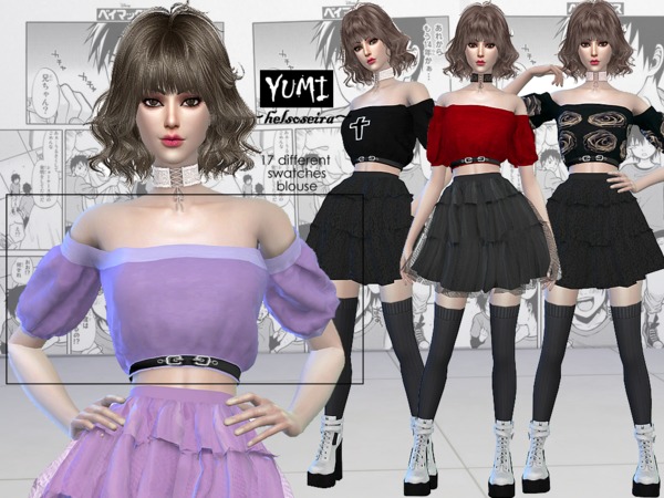 Sims 4 YUMI Blouse/Top by Helsoseira at TSR