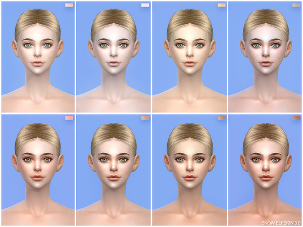 Sims 4 Snow Elf skintones 3.0 all ages by S Club WMLL at TSR