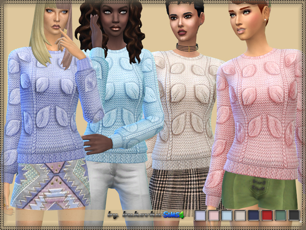 Sims 4 Sweater Leaves by bukovka at TSR
