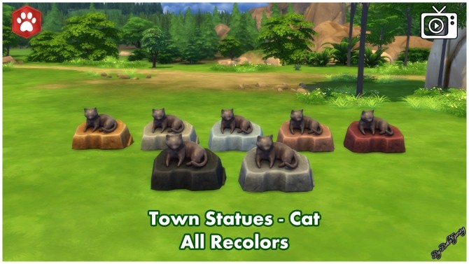 Sims 4 Cats & Dogs Town Statues Brindleton Bay by Bakie at Mod The Sims