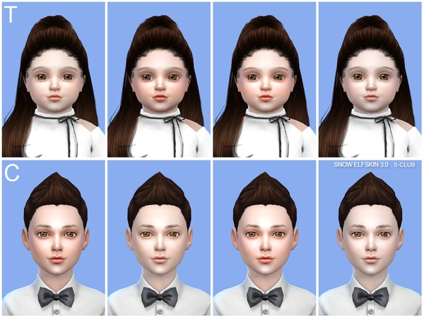 Sims 4 Snow Elf skintones 3.0 all ages by S Club WMLL at TSR