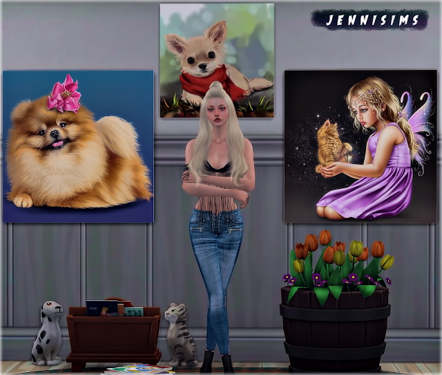 Sims 4 Paintings Holiday Puppy (14 designs) at Jenni Sims