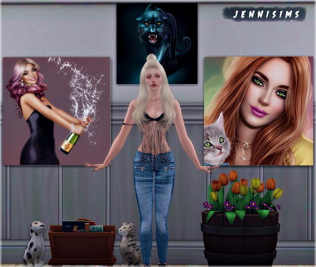 Sims 4 Paintings Holiday Puppy (14 designs) at Jenni Sims