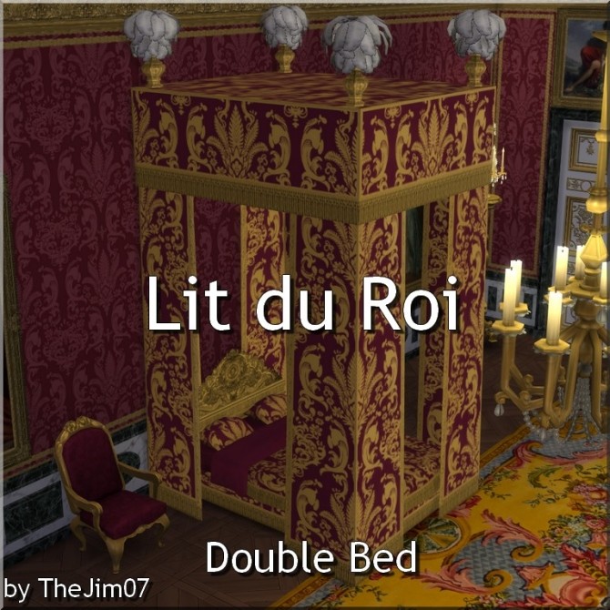 Sims 4 Lit du Roi Double Bed by TheJim07 at Mod The Sims